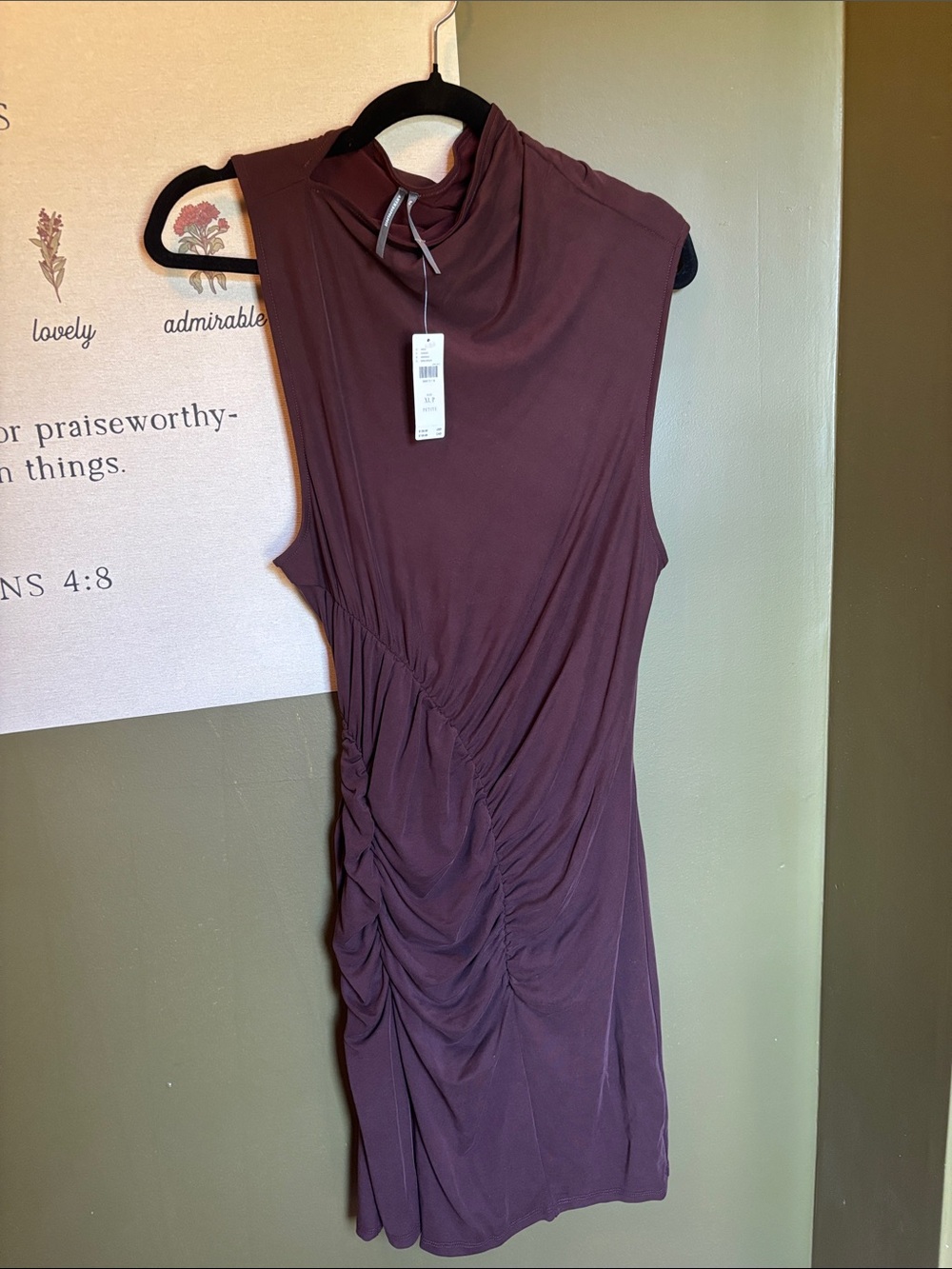 Anthropologie Sleeveless Ruched Dress